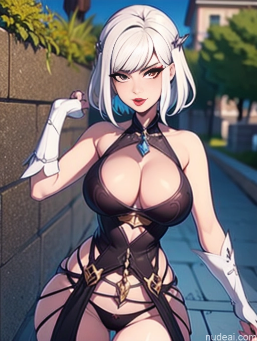related ai porn images free for Milf White Hair Perfect Boobs Slicked Lipstick BiBiDongYoung Warrior Princesses Fantasy Armor