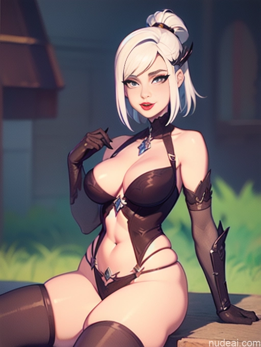 related ai porn images free for Milf White Hair Perfect Boobs Slicked Lipstick BiBiDongYoung Warrior Princesses Fantasy Armor Small Tits
