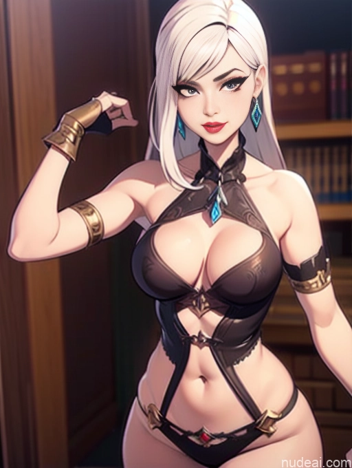 related ai porn images free for Milf White Hair Perfect Boobs Slicked Lipstick BiBiDongYoung Warrior Princesses Fantasy Armor Small Tits Steampunk