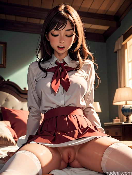 related ai porn images free for Busty Pubic Hair Tanned Skin Orgasm Shocked Two Long Hair Brunette Bedroom Blouse Mini Skirt Stockings Straddling