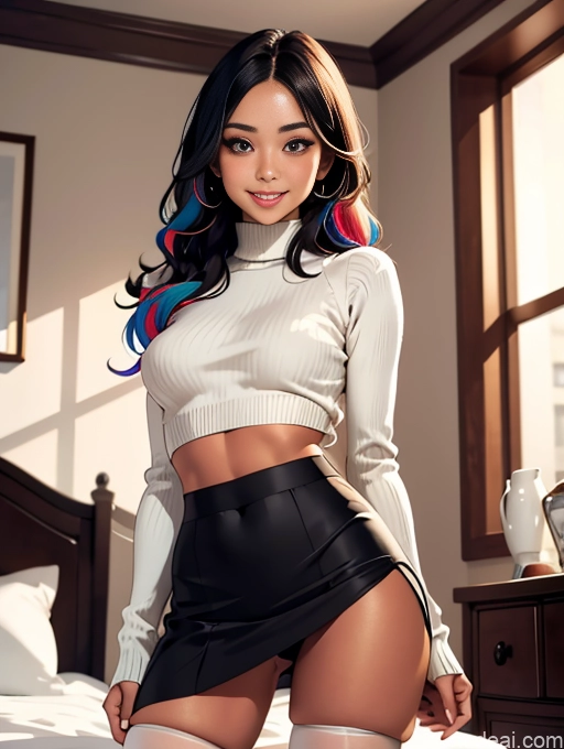 related ai porn images free for Busty Long Hair Tanned Skin Happy Black Hair German Crop Top Thigh Socks Sweater Mini Skirt Bedroom Spreading Legs