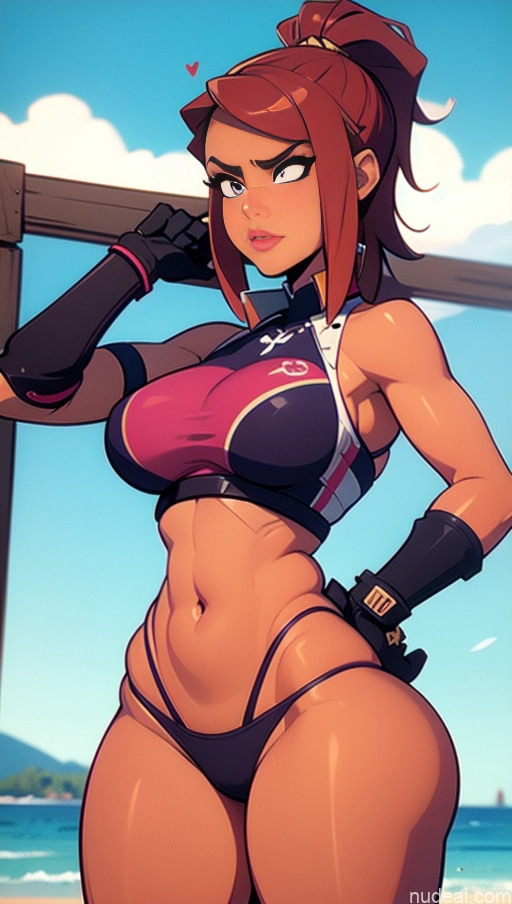 related ai porn images free for Perfect Boobs Tanned Skin Dark Skin Serious Pink Hair Close-up View Khorne Kilt BiBiDongYoung Bodybuilder Beach Volleyball