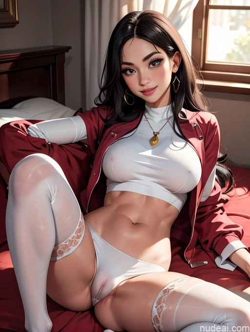 related ai porn images free for Busty Pubic Hair Happy Black Hair Bedroom Jewelry Long Hair Thigh Socks Spreading Legs Fairer Skin Crop Top Shirt