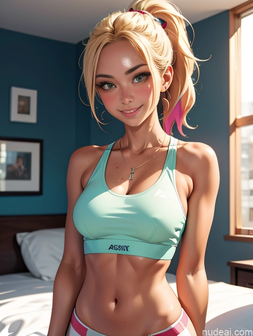 related ai porn images free for Busty Pubic Hair Tanned Skin Blonde Jewelry Sports Sports Bra Happy Bedroom Ponytail
