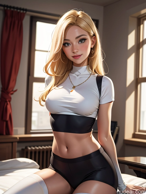 related ai porn images free for Jewelry 18 German Long Hair Blonde Bedroom Crop Top Thigh Socks Busty Beautiful Teacher Happy