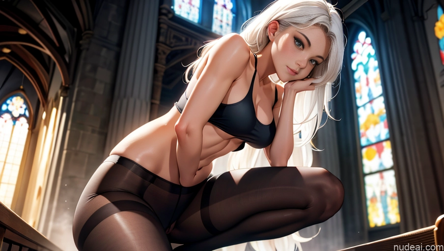 related ai porn images free for Woman Long Legs Big Ass Pubic Hair Perfect Body 18 White Hair Long Hair Asian Crisp Anime Serious Pantyhose Tank Top Thong Panties Partially Nude One Squatting Close-up View Topless Church