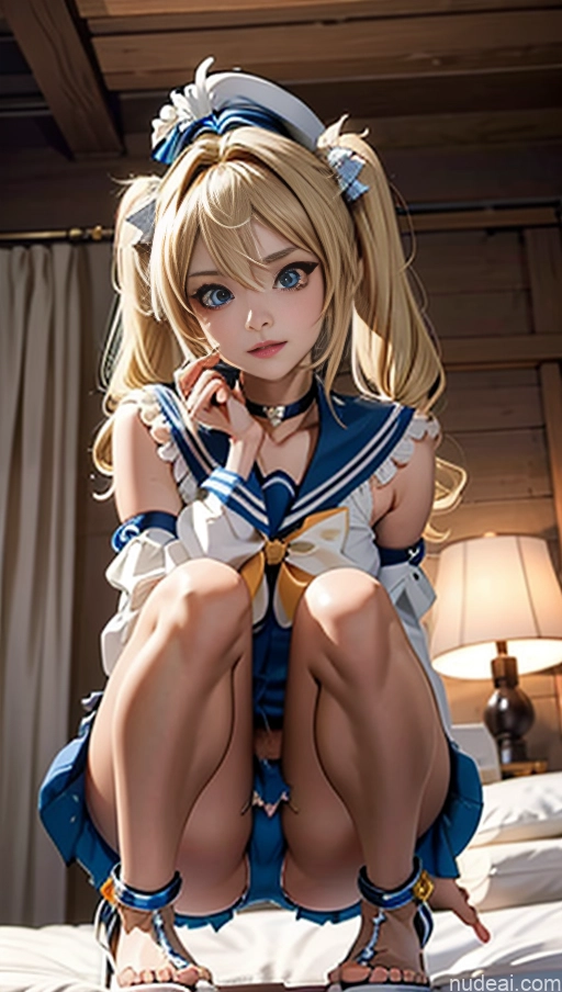 Small Tits Beautiful Skinny Short Japanese Anime Bedroom Babara: Genshin Impact Cosplayers Small Ass Seductive Sitting, Squating Spread Pussy