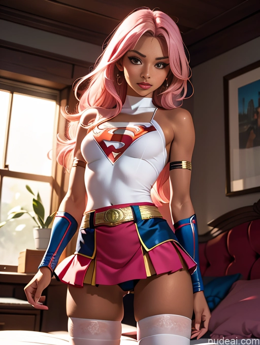 related ai porn images free for Tanned Skin Bedroom Jewelry Long Hair Superhero Mini Skirt Thigh Socks Pink Hair Busty Seductive