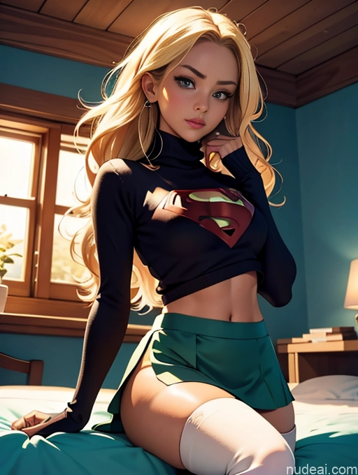 related ai porn images free for Tanned Skin Bedroom Jewelry Superhero Mini Skirt Thigh Socks Busty Seductive Blonde Long Hair T-pose Sweater