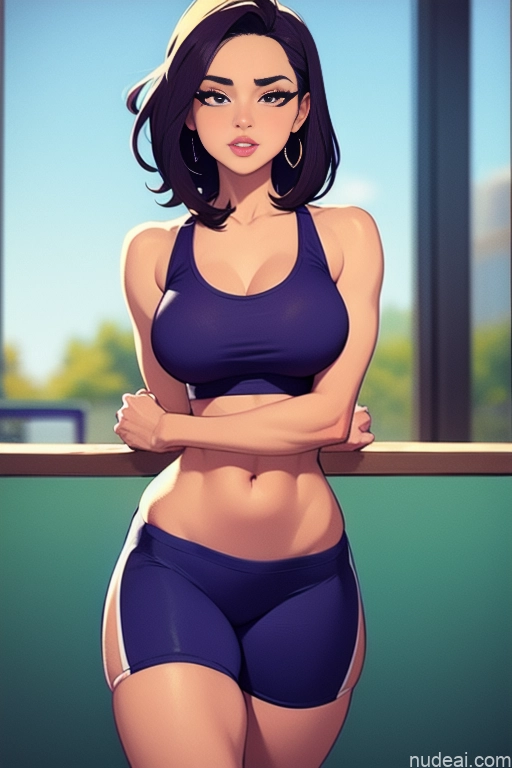 related ai porn images free for Miss Universe Model One Perfect Boobs Beautiful Perfect Body 20s Seductive Gym Close-up View British Fairer Skin Brunette Messy Sports Bra Short Shorts