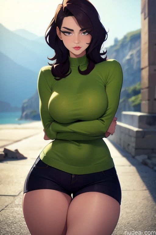 related ai porn images free for Back View Detailed Model Beautiful Tall Perfect Body 18 Serious Brunette Long Hair Dutch Mountains Short Shorts Sweater