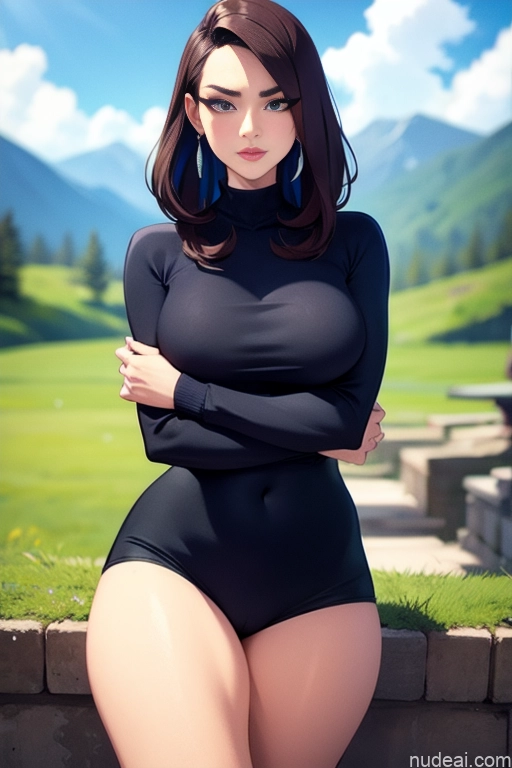 related ai porn images free for Back View Detailed Model Beautiful Tall Perfect Body 18 Serious Brunette Long Hair Dutch Mountains Short Shorts Sweater