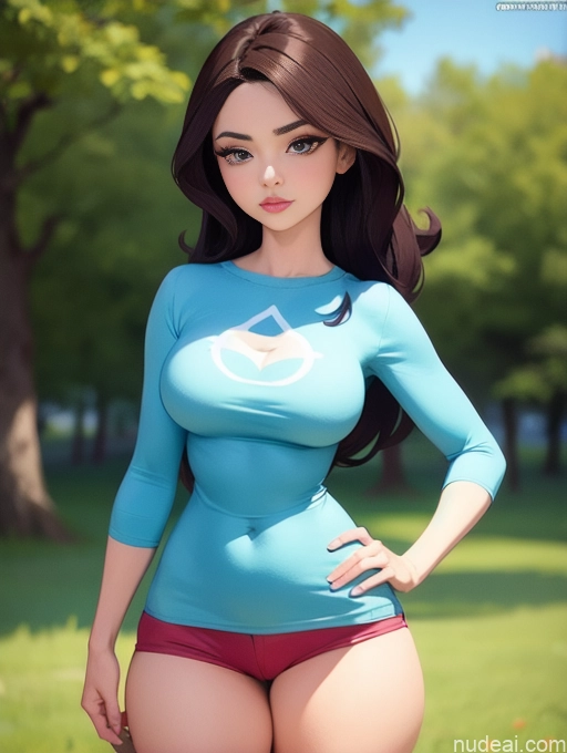 related ai porn images free for Woman Beautiful Perfect Body 20s Serious Brunette Long Hair Dutch Meadow Shirt Short Shorts