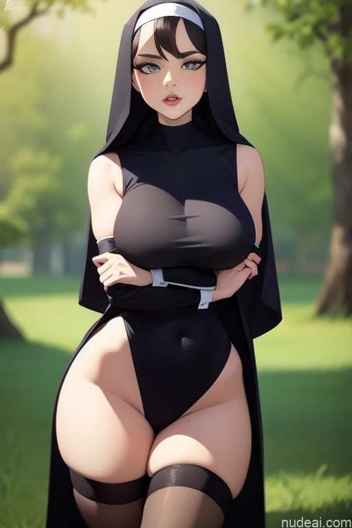 related ai porn images free for Woman Beautiful Perfect Body 20s Serious Brunette Long Hair Dutch Meadow Tunic Nun