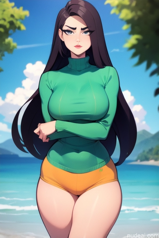 related ai porn images free for Model Beautiful Tall Perfect Body Long Hair 18 Serious Brunette Dutch Mountains Back View Short Shorts Sweater Detailed