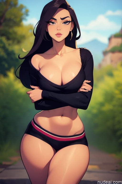 related ai porn images free for Model Beautiful Tall Perfect Body Long Hair 18 Serious Brunette Dutch Mountains Back View Short Shorts Sweater Detailed High Socks