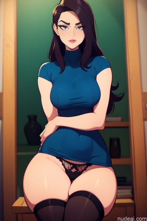 related ai porn images free for Model Beautiful Tall Perfect Body Long Hair 18 Serious Brunette Dutch Mountains Sweater Panties High Socks High Heels