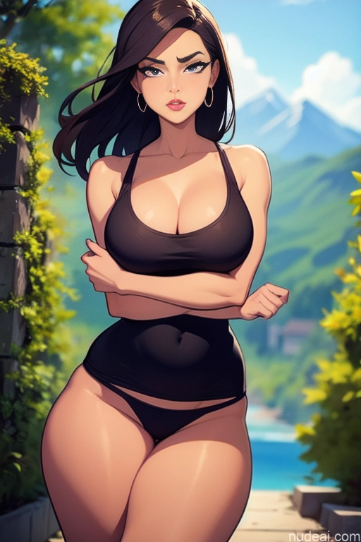 related ai porn images free for Woman Beautiful Tall Perfect Body 18 Serious Brunette Long Hair Dutch Mountains Panties Tank Top