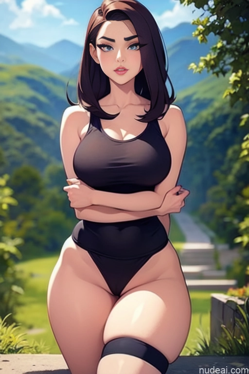 related ai porn images free for Woman Beautiful Tall Perfect Body 18 Serious Brunette Long Hair Dutch Mountains Panties Tank Top High Socks