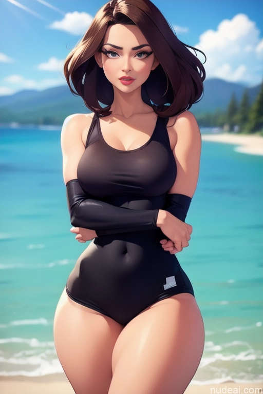 related ai porn images free for Woman Beautiful Tall Perfect Body 18 Serious Brunette Long Hair Dutch Mountains Tank Top Short Shorts