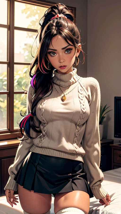 related ai porn images free for Pubic Hair Tanned Skin Shocked Bedroom Sweater Thigh Socks Jewelry Brunette Busty Micro Skirt Ponytail
