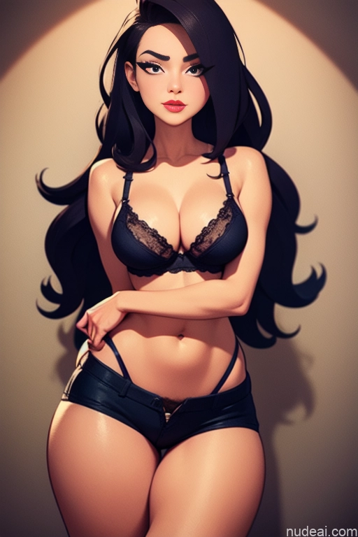 related ai porn images free for Two 3d Woman Beautiful Tall Perfect Body 18 Serious Brunette Long Hair Dutch Bedroom Bra Short Shorts