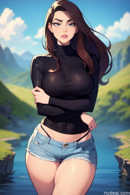 related ai porn images free for Model Beautiful Tall Perfect Body Long Hair 18 Serious Brunette Dutch Mountains Short Shorts Sweater