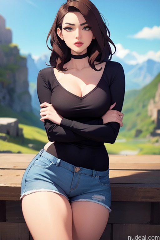 related ai porn images free for Model Beautiful Tall Perfect Body Long Hair 18 Serious Brunette Dutch Mountains Short Shorts Sweater