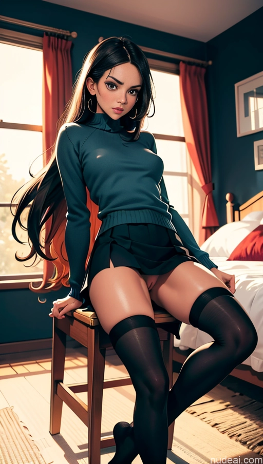 related ai porn images free for Busty Pubic Hair Long Hair Tanned Skin Shocked Brunette Bedroom Micro Skirt Sweater Thigh Socks Jewelry T-pose