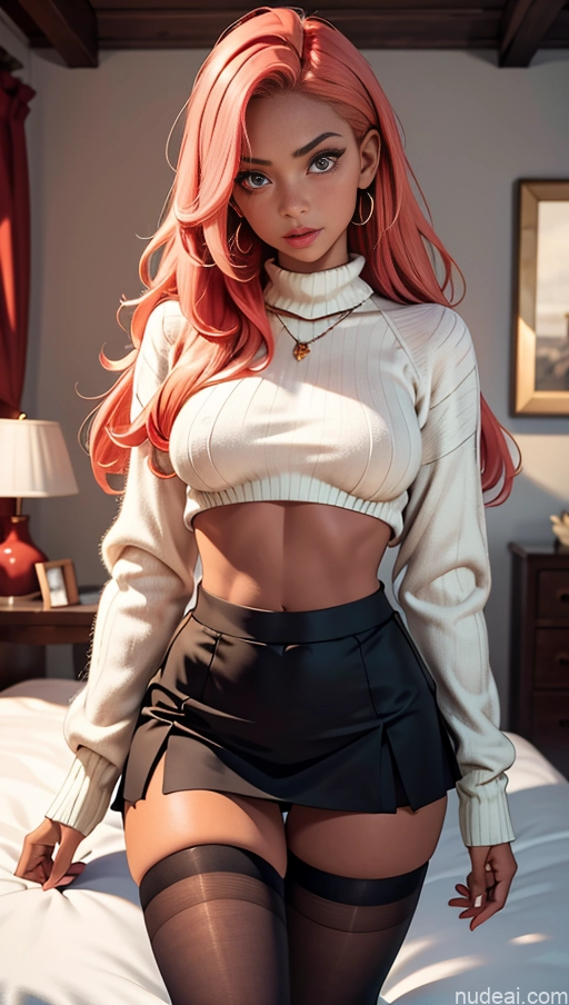 related ai porn images free for Busty Pubic Hair Long Hair Tanned Skin Shocked Ginger Bedroom Crop Top Sweater Thigh Socks Jewelry Micro Skirt