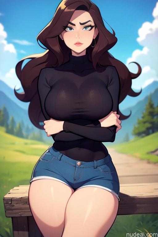 related ai porn images free for Model Beautiful Tall Perfect Body Long Hair 18 Serious Brunette Dutch Mountains Short Shorts Sweater