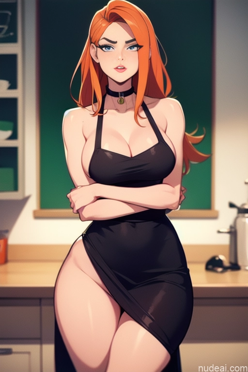 related ai porn images free for Model Beautiful Tall Perfect Body 18 Serious Ginger Long Hair Dutch Kitchen Choker Micro Skirt Waitress Maid