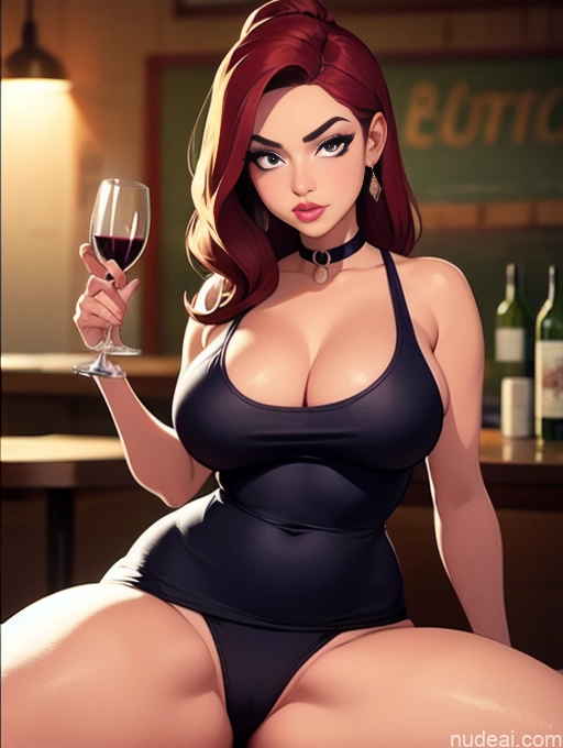 related ai porn images free for Woman Beautiful Tall Perfect Body 20s Serious Ginger Long Hair Dutch Choker Tank Top Panties Wine Bar
