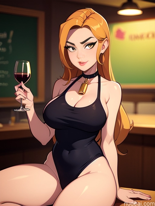 related ai porn images free for Woman Beautiful Tall Perfect Body 20s Serious Ginger Long Hair Dutch Choker Tank Top Panties Wine Bar Gold Jewelry