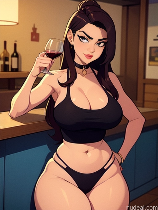 related ai porn images free for Woman Beautiful Tall Perfect Body 20s Serious Ginger Long Hair Dutch Choker Tank Top Panties Wine Bar Gold Jewelry