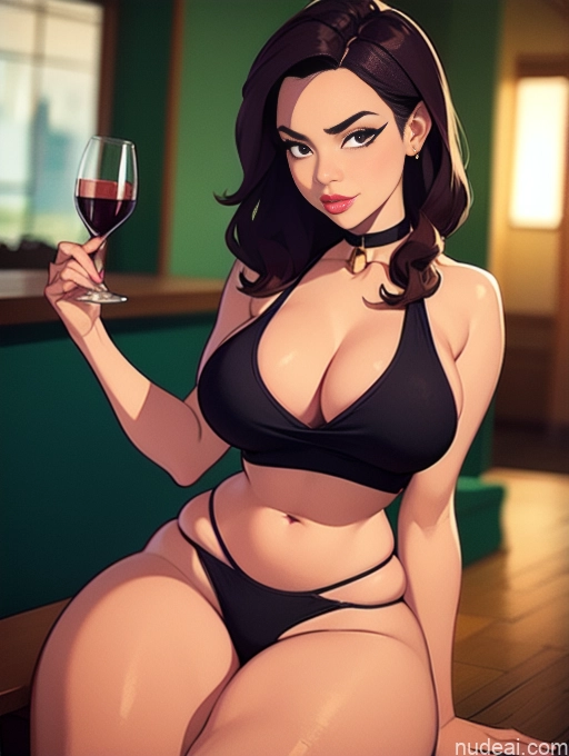 related ai porn images free for Woman Beautiful Tall Perfect Body Long Hair 20s Serious Ginger Dutch Bar Choker Panties Tank Top Wine