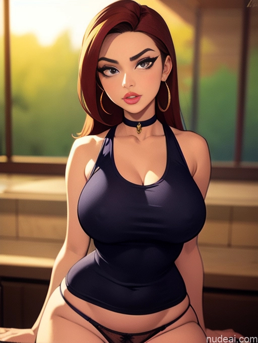 related ai porn images free for Woman Beautiful Tall Perfect Body Long Hair 20s Serious Ginger Dutch Choker Panties Tank Top Bar Waitress