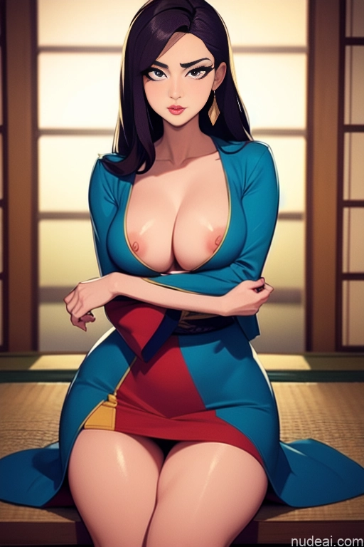 related ai porn images free for Spreading Legs Detailed Woman Beautiful Tall Perfect Body 20s Serious Brunette Long Hair Japanese Onsen Blouse Kimono Traditional