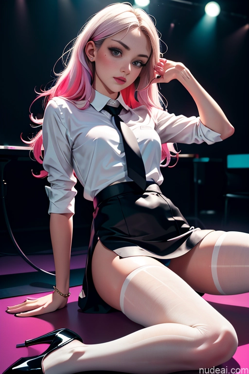 related ai porn images free for One Beautiful Perfect Body 18 Long Hair Fairer Skin Pantyhose Mini Skirt Shirt Tie High Heels Club White On Back