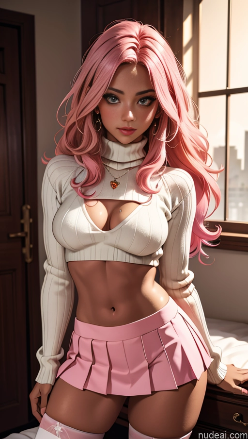 related ai porn images free for Pubic Hair Curly Hair Tanned Skin Pink Hair Bedroom Micro Skirt Thigh Socks Jewelry Busty Seductive Sweater