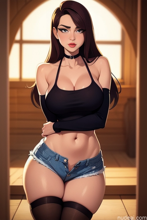 related ai porn images free for Woman One Beautiful Tall Perfect Body 20s Serious Dutch Ginger Long Hair Sauna Choker Thigh Socks Daisy Dukes