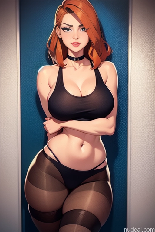 related ai porn images free for Woman One Beautiful Tall Perfect Body 20s Serious Dutch Ginger Long Hair Sauna Choker Thigh Socks Panties Tank Top