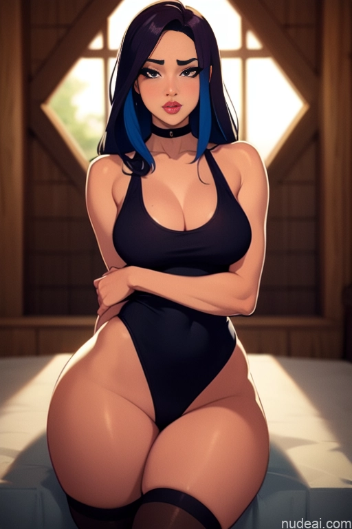 related ai porn images free for Woman One Beautiful Tall Perfect Body 20s Serious Dutch Ginger Long Hair Sauna Choker Thigh Socks Panties Tank Top
