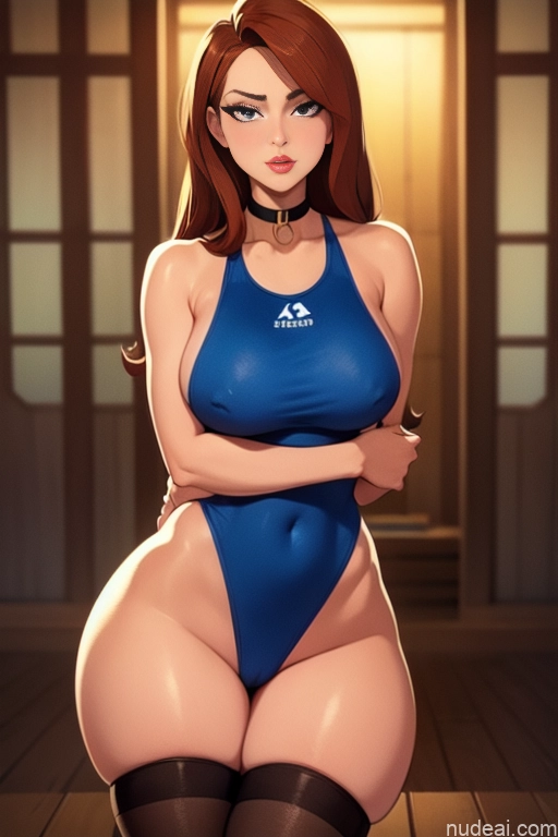 related ai porn images free for Woman One Beautiful Tall Perfect Body 20s Serious Dutch Ginger Long Hair Sauna Choker Thigh Socks One Piece Swimsuit