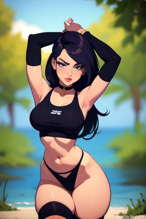 related ai porn images free for Woman One Beautiful Tall Perfect Body Long Hair 20s Serious Ginger Dutch Choker Panties Tank Top Thigh Socks Gym