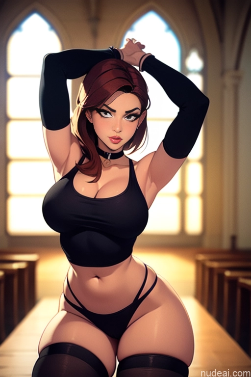 related ai porn images free for Woman One Beautiful Tall Perfect Body Long Hair 20s Serious Ginger Dutch Choker Panties Tank Top Thigh Socks Church