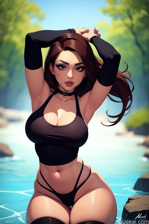 related ai porn images free for Woman One Beautiful Tall Perfect Body Long Hair 20s Serious Ginger Dutch Choker Panties Tank Top Thigh Socks Hot Tub