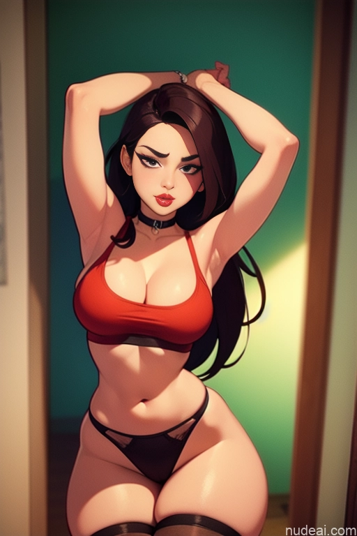 related ai porn images free for Woman One Beautiful Tall Perfect Body Long Hair 20s Serious Ginger Dutch Choker Panties Tank Top Thigh Socks Party