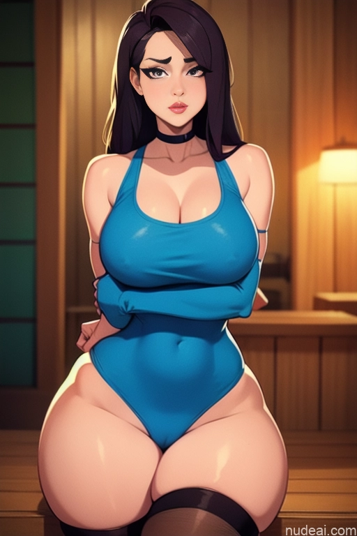 related ai porn images free for Woman One Beautiful Tall Perfect Body Long Hair 20s Serious Ginger Dutch Sauna Choker Panties Tank Top Thigh Socks