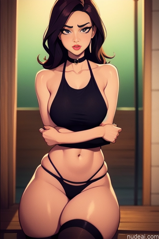 related ai porn images free for Woman One Beautiful Tall Perfect Body Long Hair 20s Serious Ginger Dutch Sauna Choker Panties Tank Top Thigh Socks